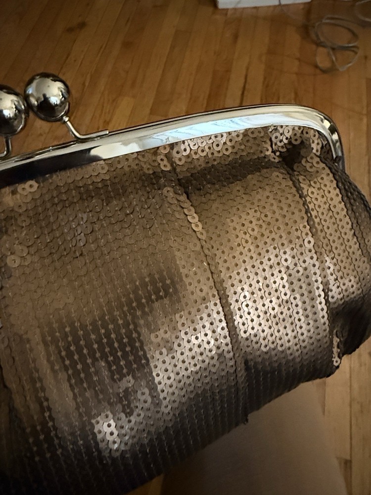 Vintage Bronze Sequined Clutch