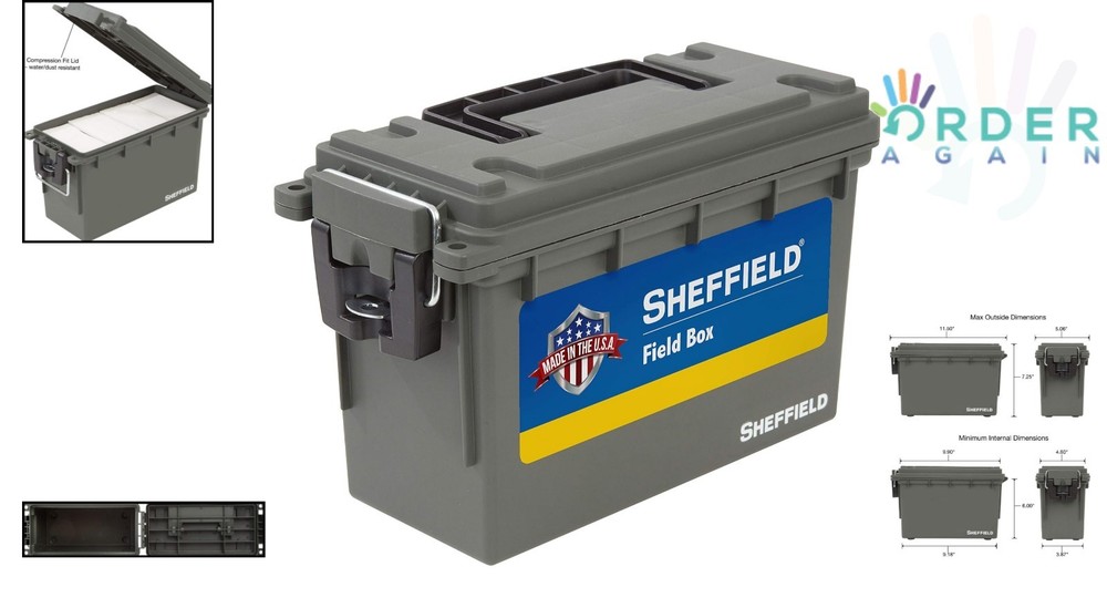 Plastic Ammo Lock Box Waterproof Dustproof Hunting Storage Case Portable