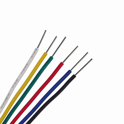 24 AWG Solid Core Hookup Wire Kit, 6 24 AWG Solid Core 6 Colors 30 ft