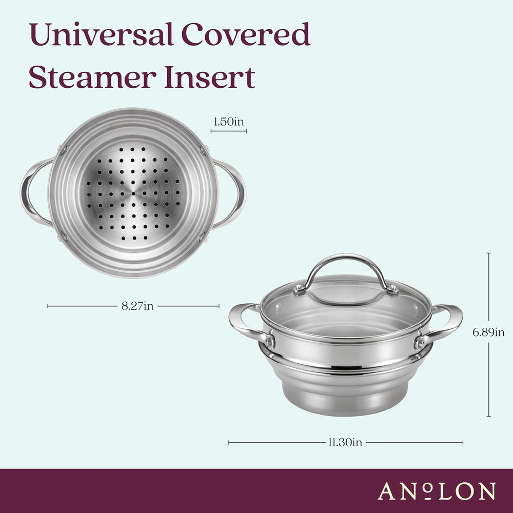 Classic Stainless Steel Universal Covered Steamer Insert