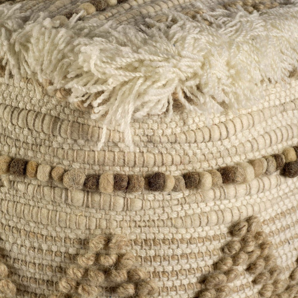 18 Beige Cotton Blend Ottoman