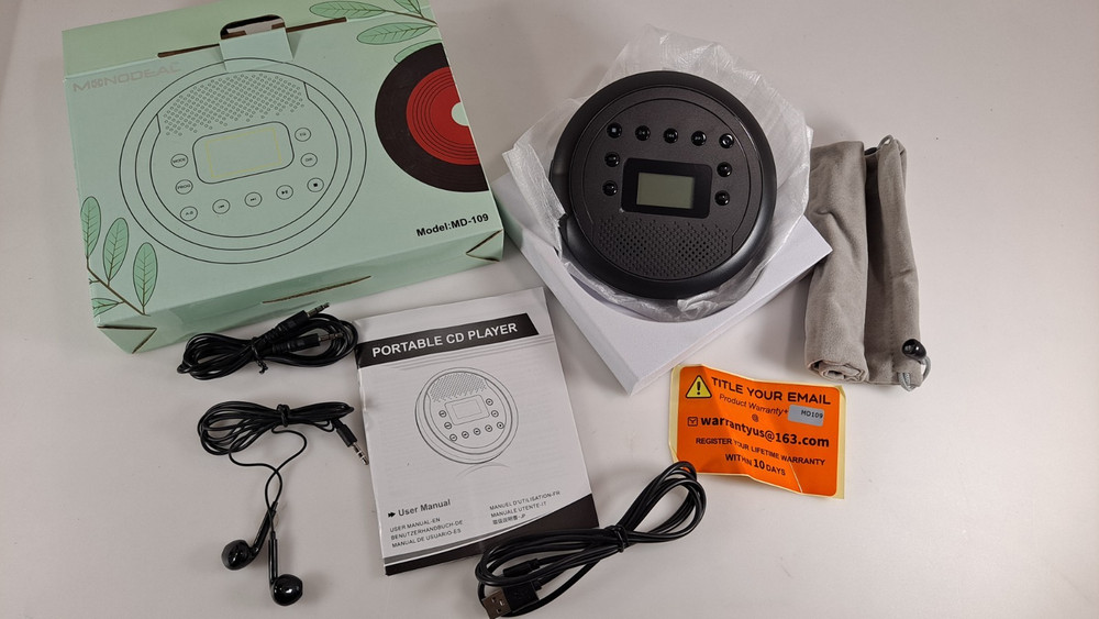 Portable CD Player MONODEAL Rechargeable Personal Compact Disc CD Player MD-109