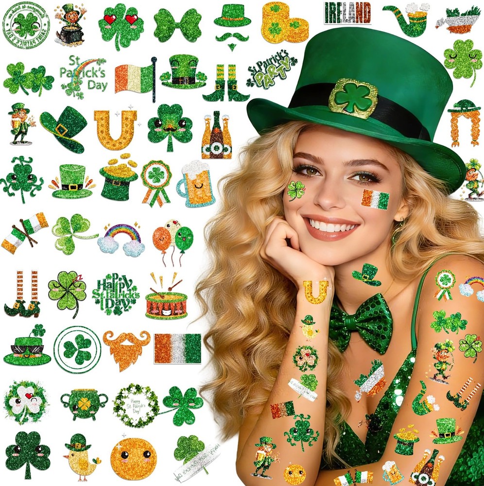 St Patricks Day Accessories & Decorations, 48Pcs St. Patrick's Green