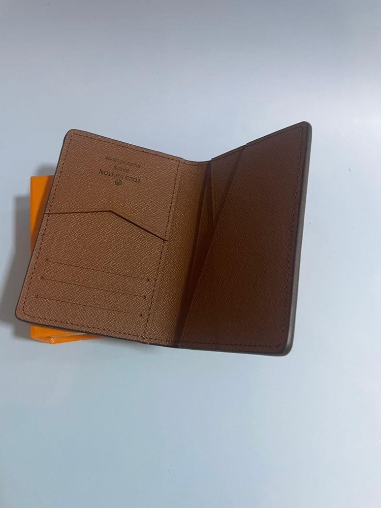 LV Louis Vuitton Pocket Organizer Monogram Eclipse Brown