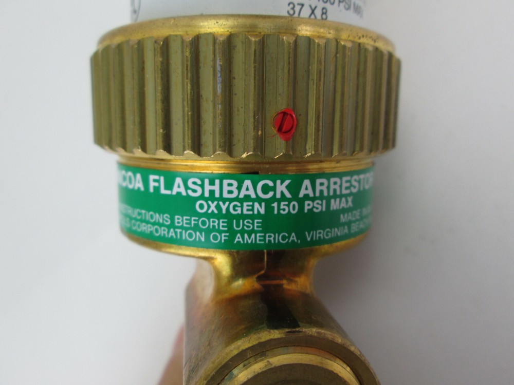 New Witt D5810 Concoa Automatic Flashback Arrestor 801 0786 Oxygen 150 PSI Max