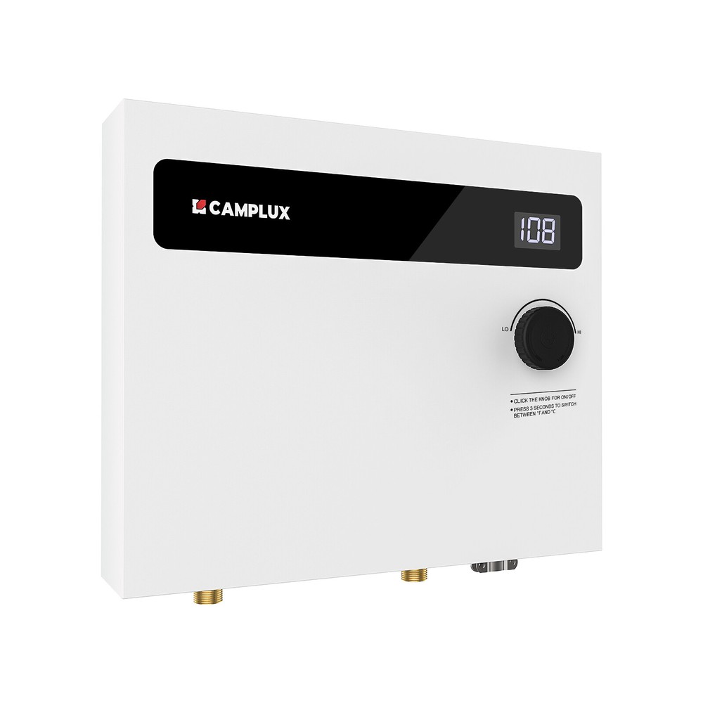 CAMPLUX Tankless Water Heater Electric On Demand Hot Water for Washing, Shower