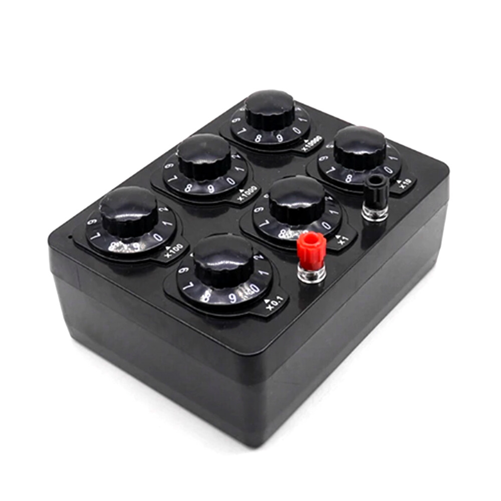 0-99999Ohm 6knobs Simple Resistance Box Resistor Electricity Teaching Instrument