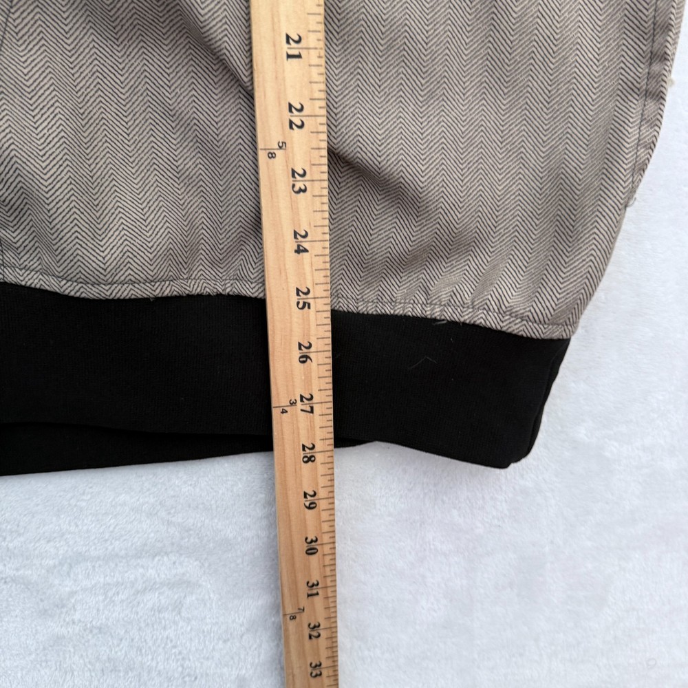 Zero Restriction Jacket Mens L Beige Herringbone Golf Snap Pullover Windbreaker