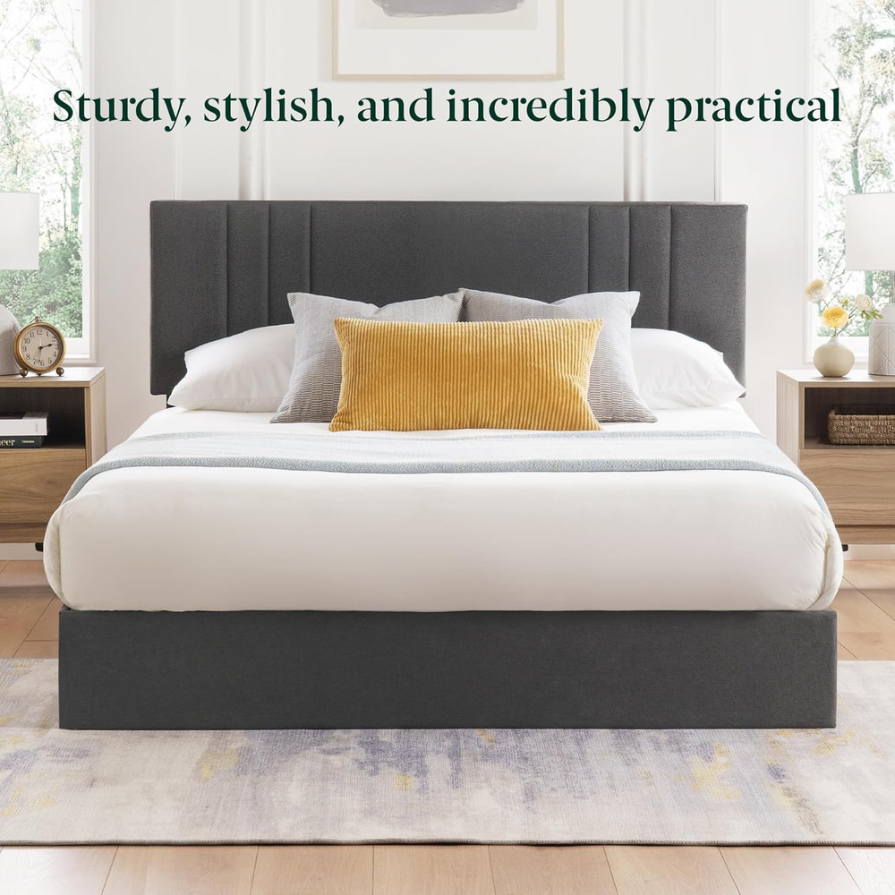 Billie Full Platform Bed Frame with Storage Drawers & Adjustable Headboard