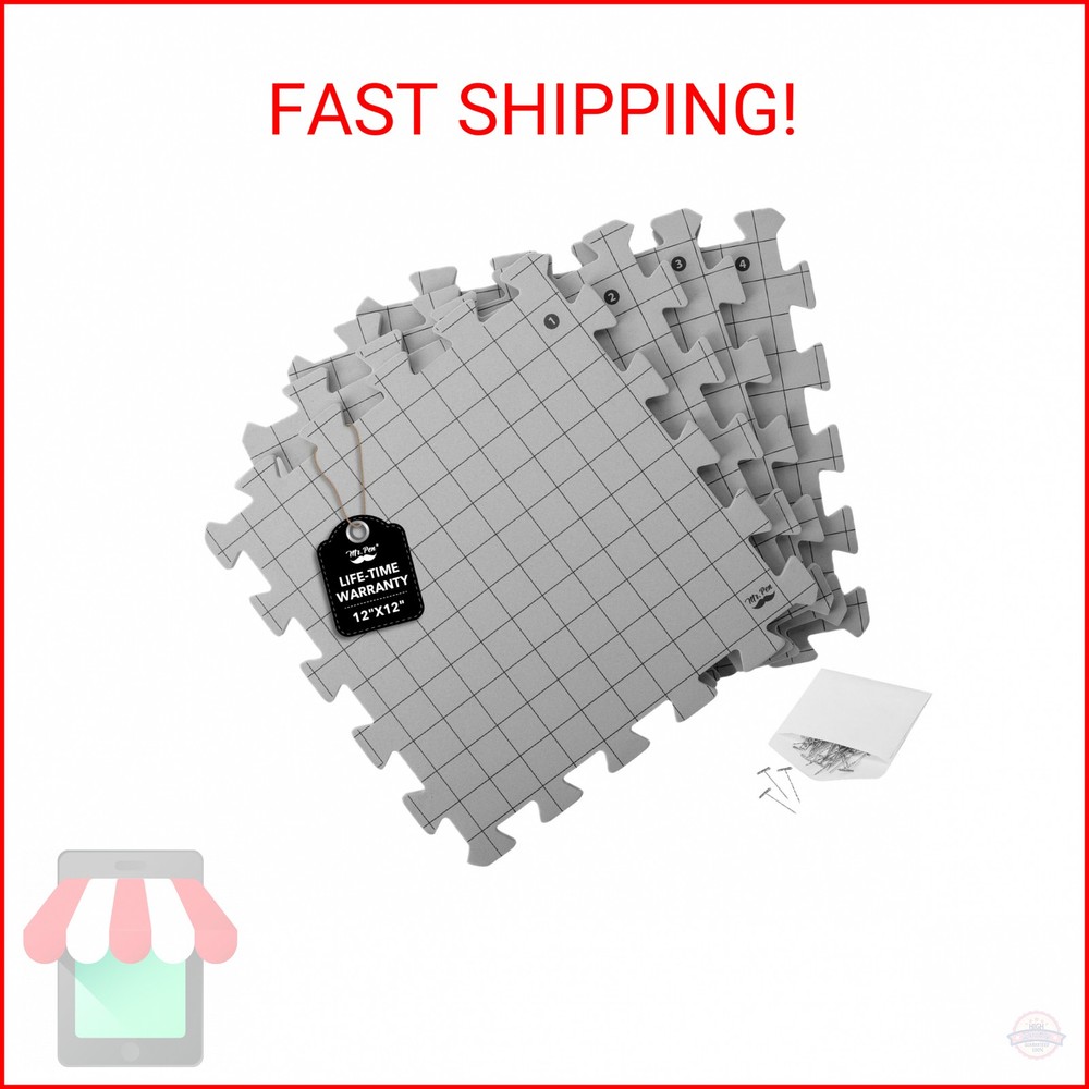 Mr. Pen- Interlocking Blocking Mats, 12”x12”, 4 Pack, Blocking Mats for Knitting