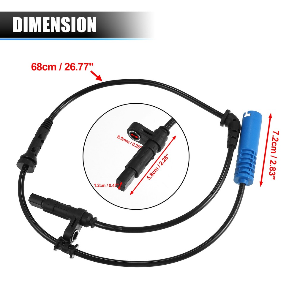 Front Left/Right ABS Sensor Wheel Speed Sensor 34526756384 for Mini Cooper 02-08