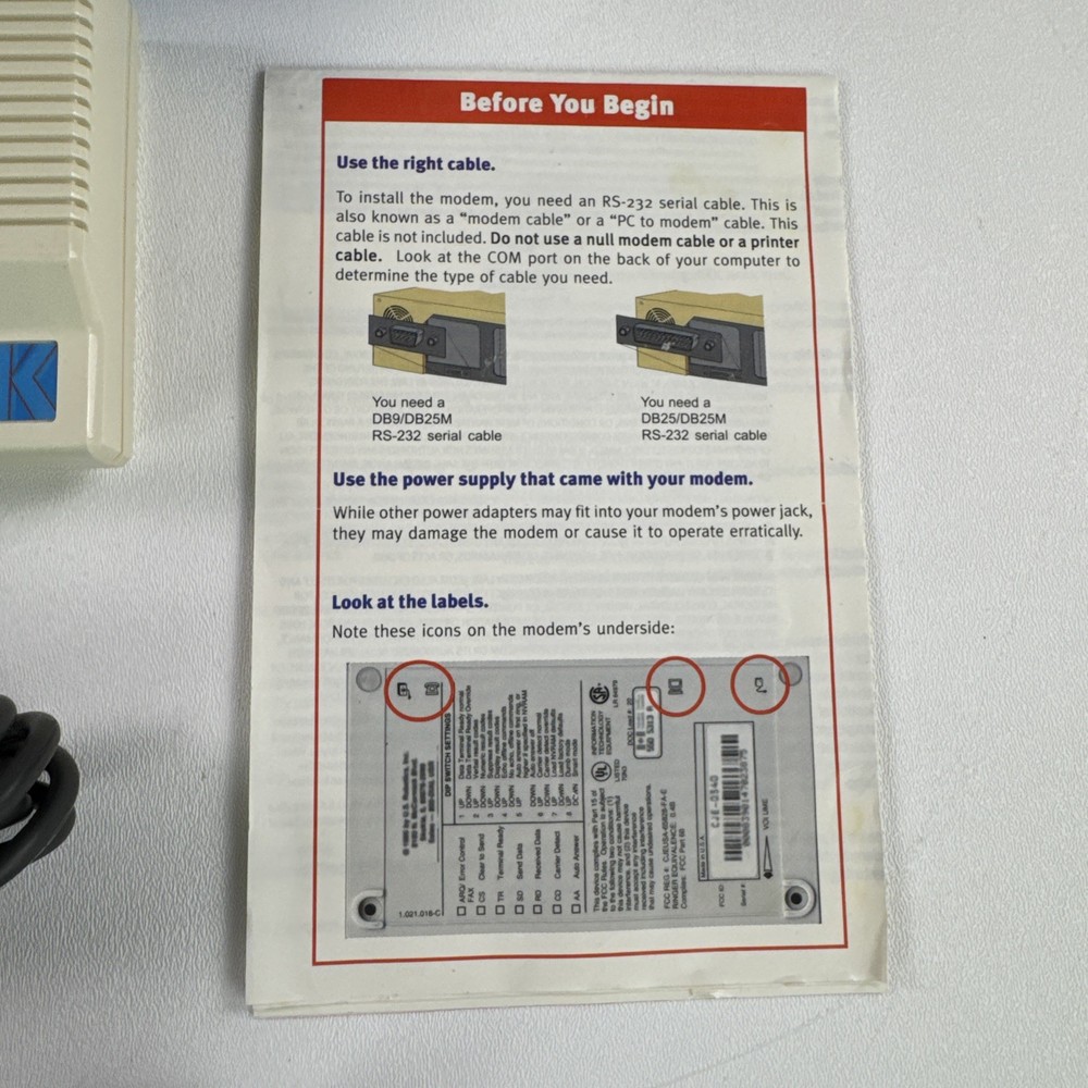 U.S. ROBOTICS 56K FAXMODEM USR5686D