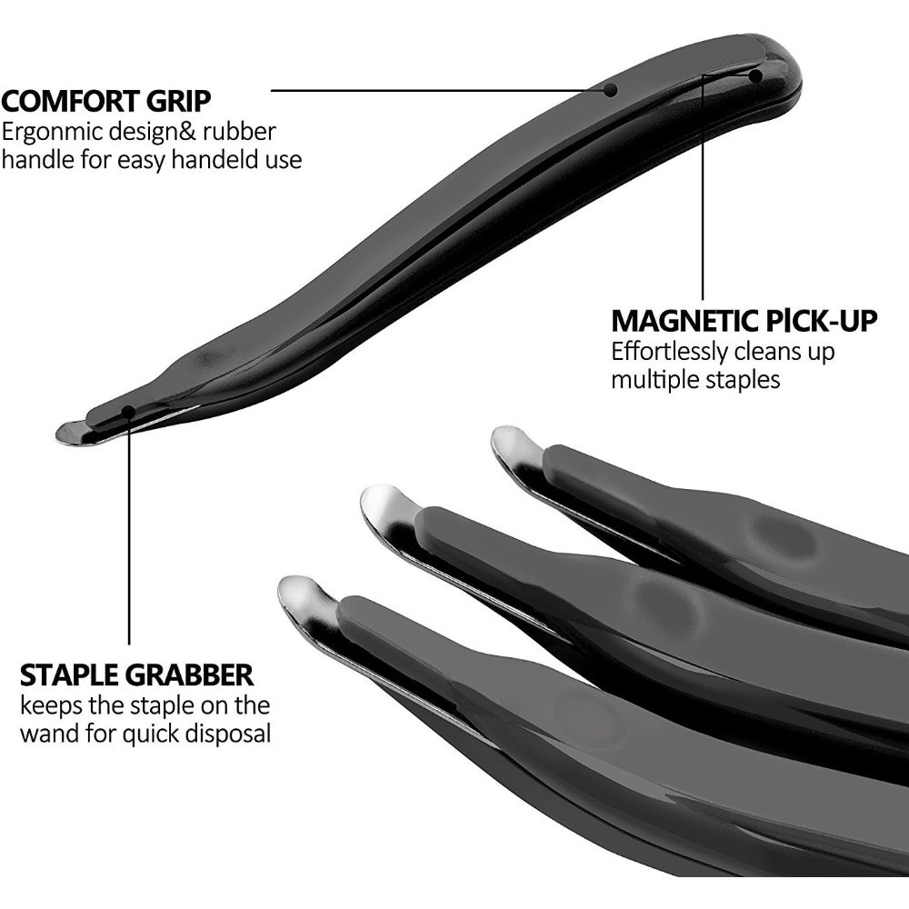 Professional Magnetic Staple Remover Tool 4 Pack Flat Staple Puller Stick for