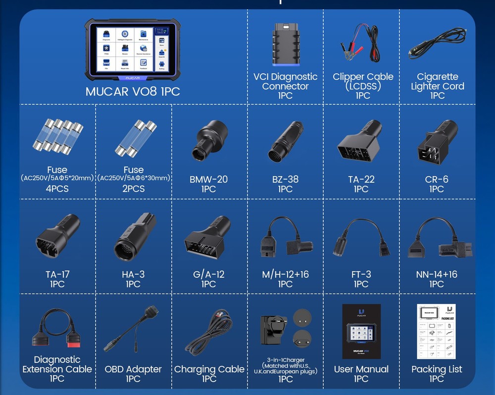 MUCAR VO8 Car OBD2 Diagnostic Device Auto Scanner Full System Reader Bluetooth
