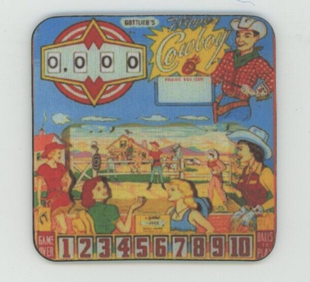 Flipper Cowboy vintage Pinball Machine COASTER -