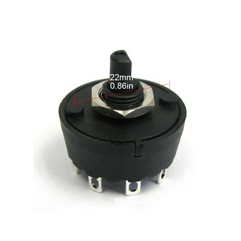 Fan selectors rotating switches with Black Control Knobs 4-Position 3-Speed
