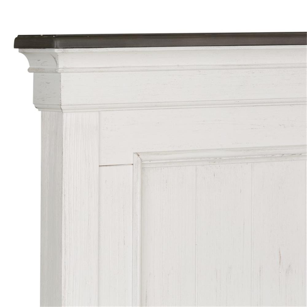 Bowery Hill Traditional Engineered Wood King Panel Bed in White