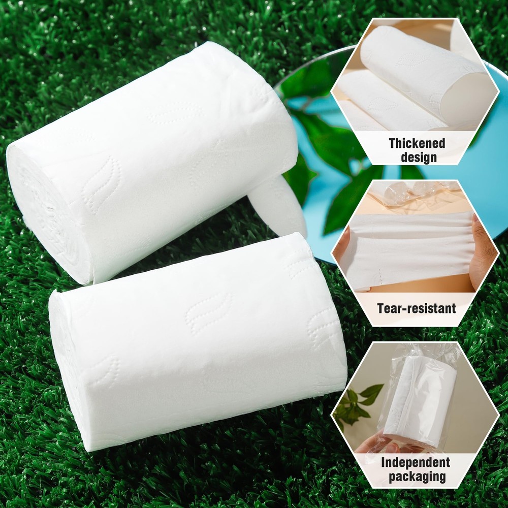 Travel 6 Rolls – Coreless & Individually Wrapped, Compact Packable Tissue for...