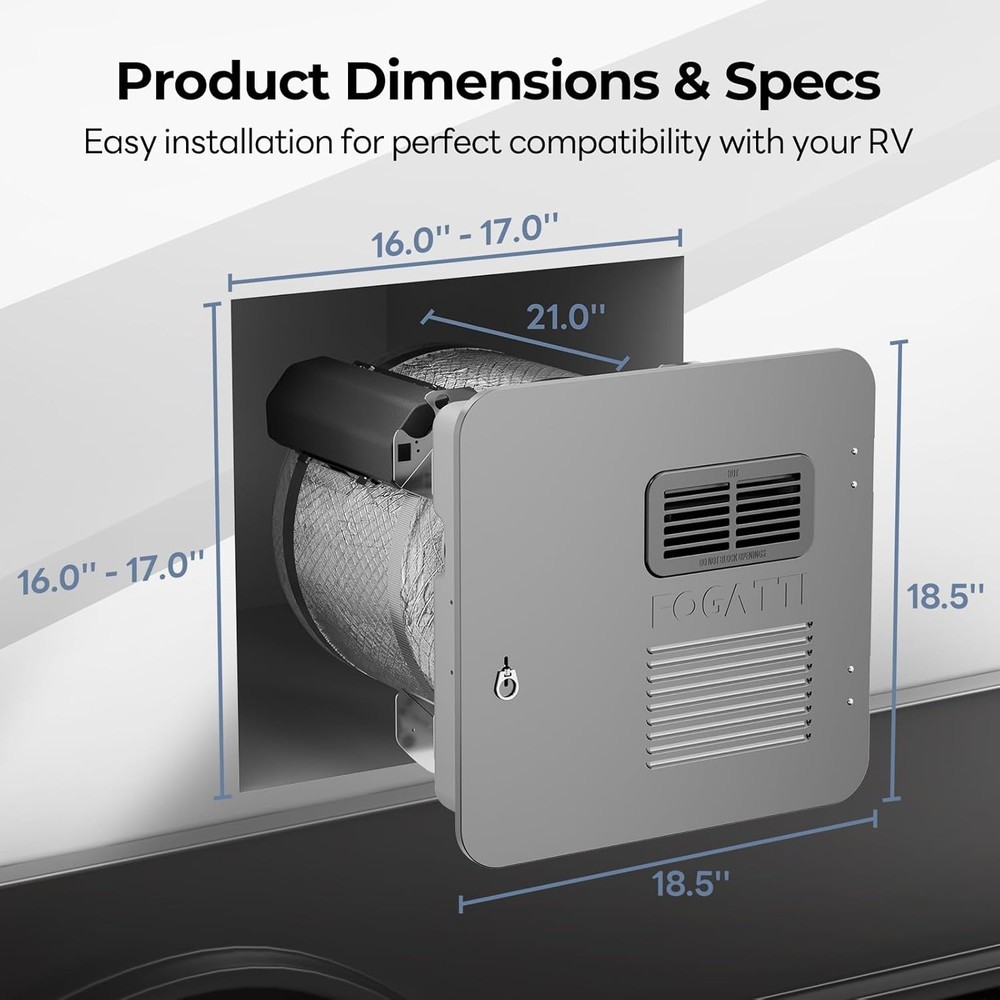 RV Tank Water Heater 10 Gal Gas/Electric/Hybrid 18"x18" Door Powered Anode Rod