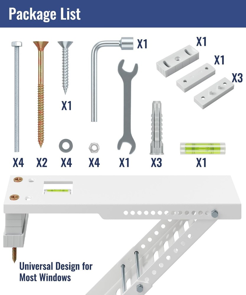 Air Conditioner Support Bracket, Heavy Duty Window AC Bracket Universal