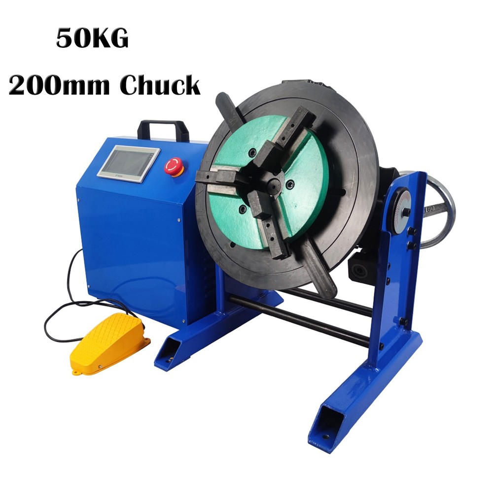 50KG Welding Positioner Turntable Welding Bench PLC Controller+ 200MM Chuck