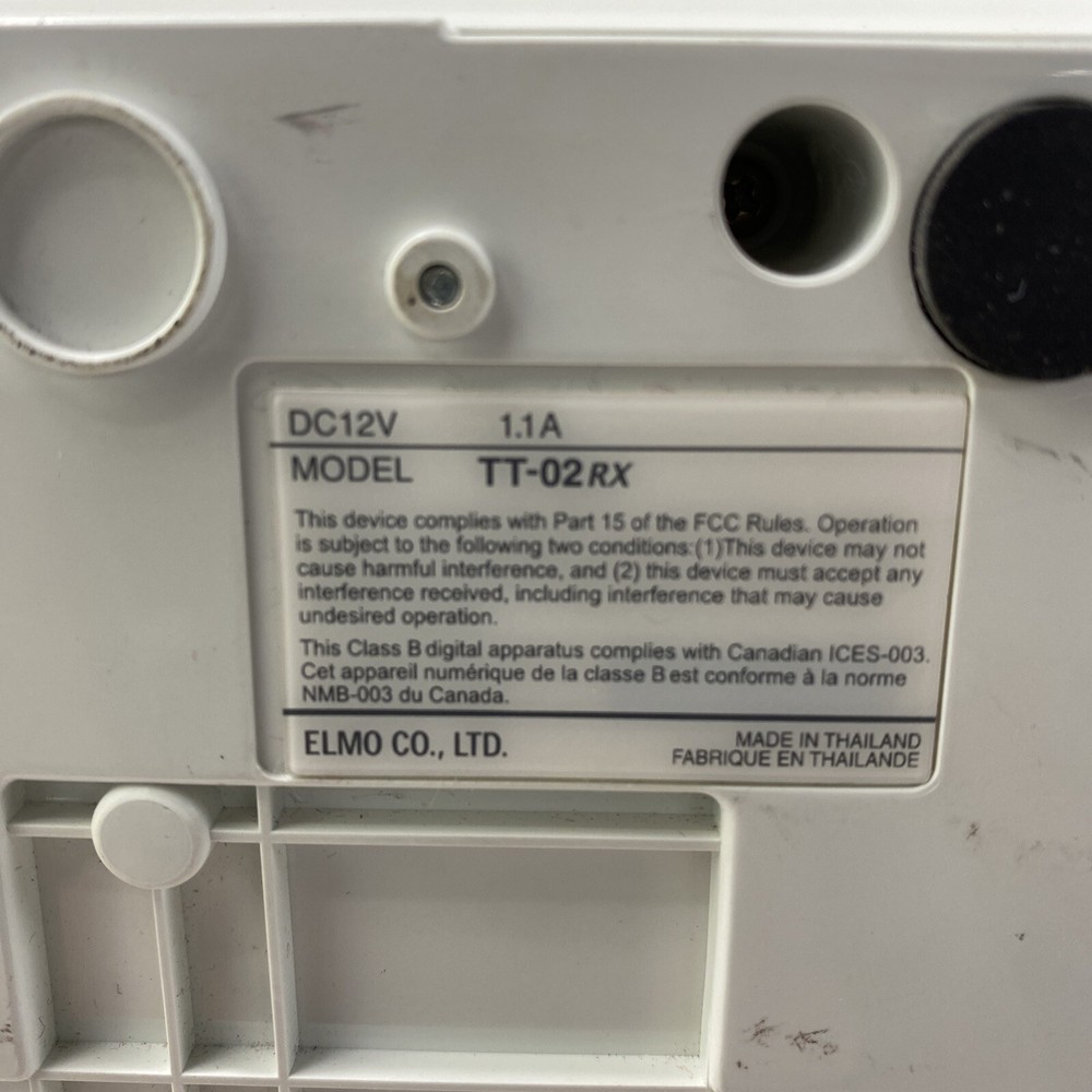 Elmo TT-12RX document camera visual presenter some cracks WITHOUT AC/DC adapter