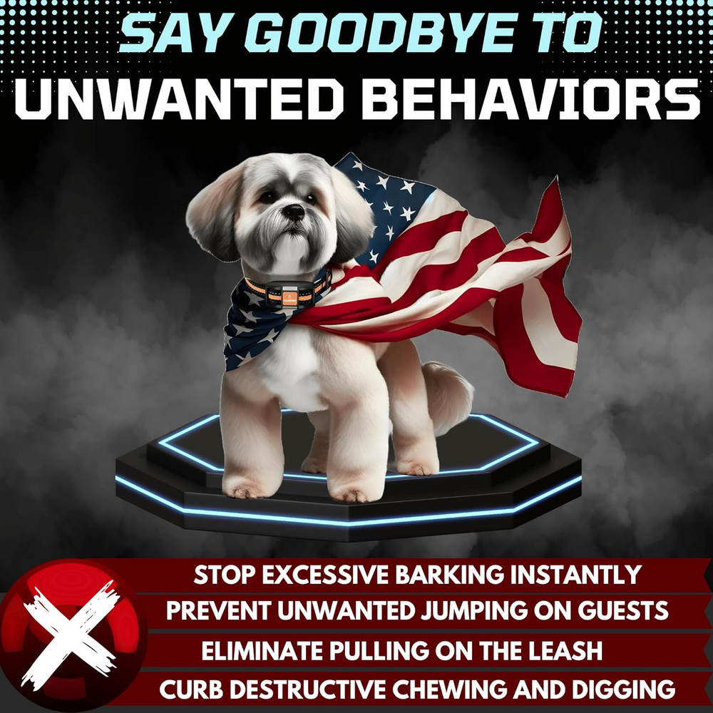 Dog Shock Collar with Remote, Unmatched 4-Mile Range, Night-Light Mode, Training