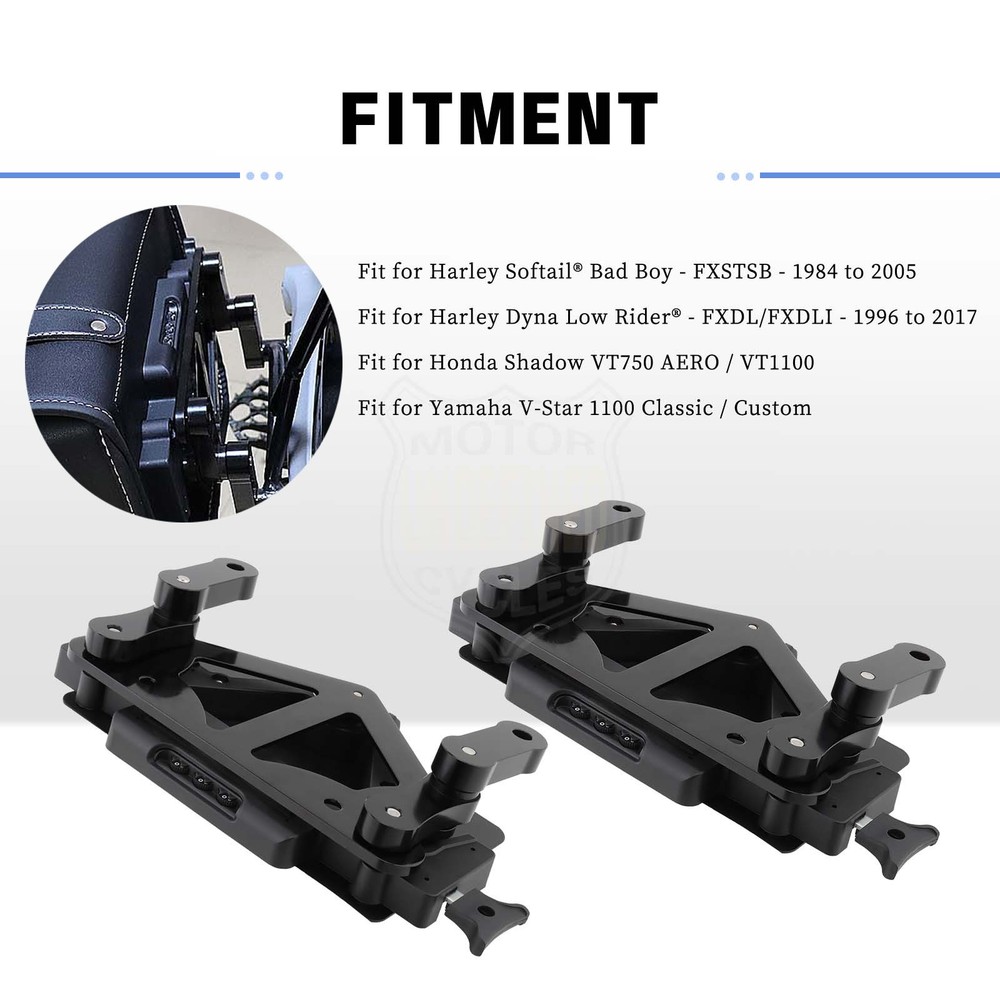 Motorcycle SaddleBag Brackets Quick Release Lockable Mounting System Universal