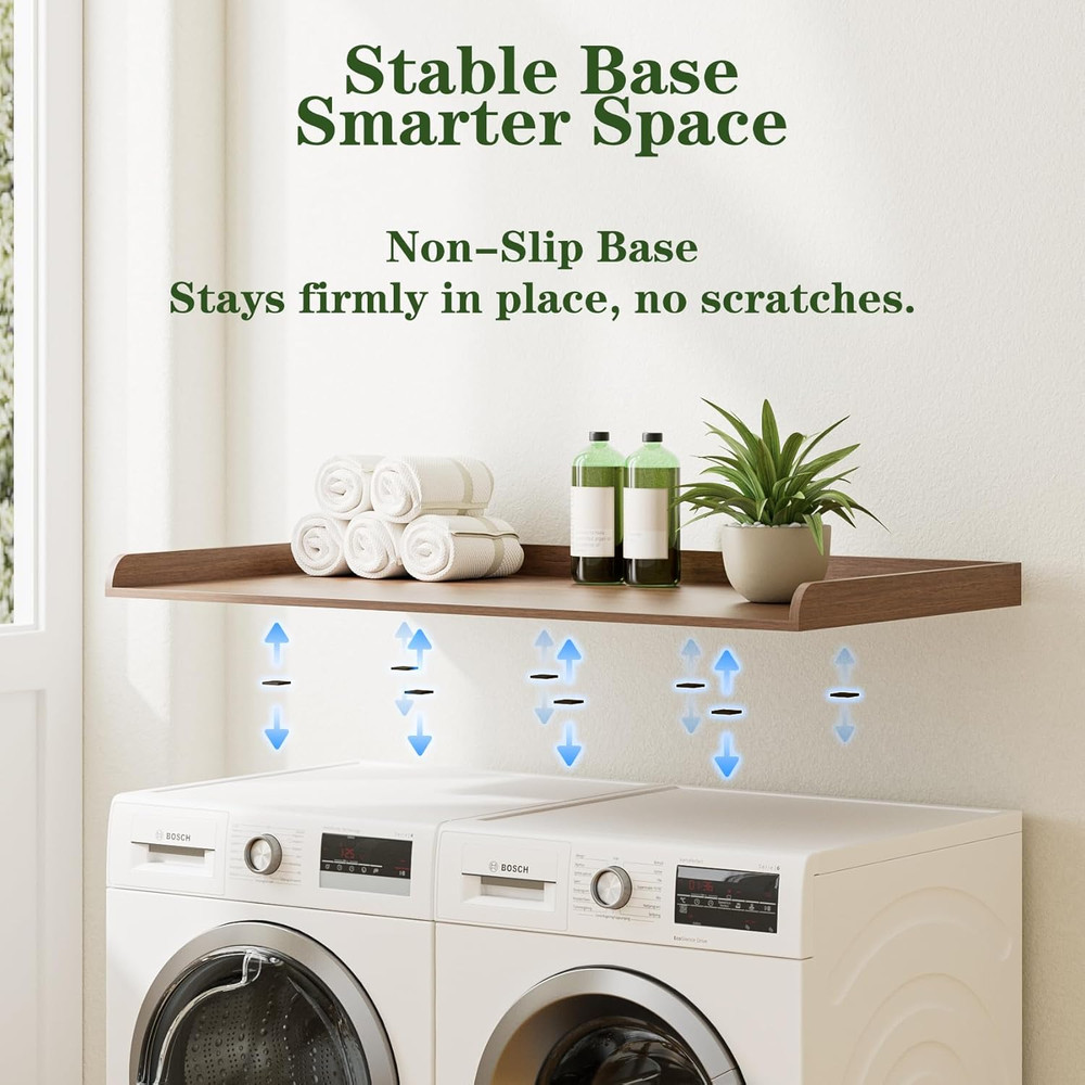 Walnut Laundry Countertop for Washer & Dryer - 27.6" x 54" Storage Solution