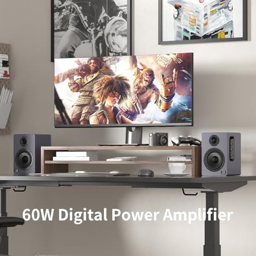 60W Computer Speakers for Desktop PC, DSP, Bluetooth 5.3, 24-Bit slate blue