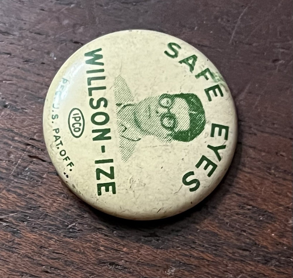 Safe Eyes,Willson-ize, Pinback Button,Backing GreenDuck Co. 1 in Dia