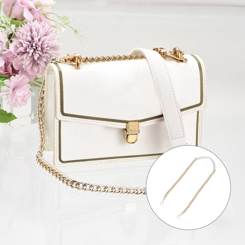 47" Iron Flat Chain Strap Purse Shoulder DIY Replacement(White Gold)