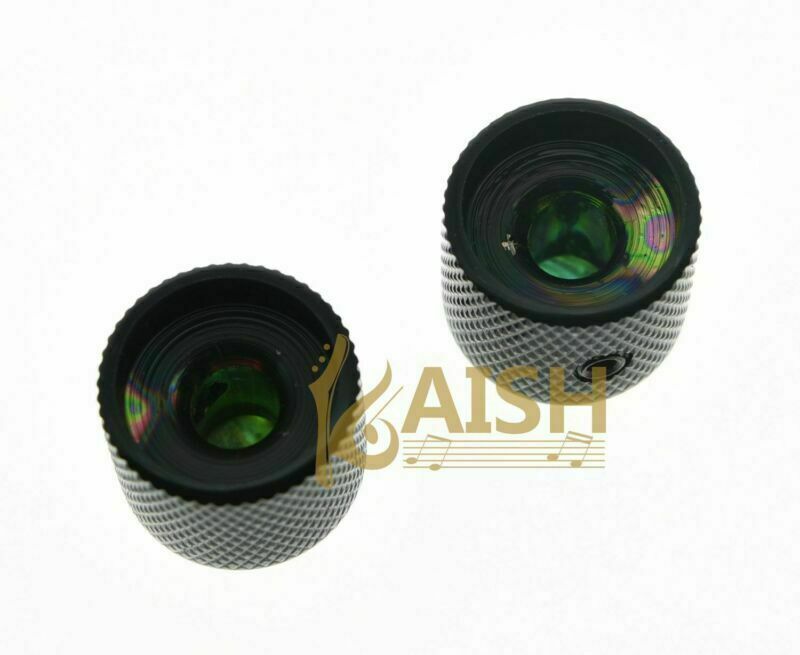 2* Abalone Top Black Guitar Dome Knobs for Telecaster Bass Knobs