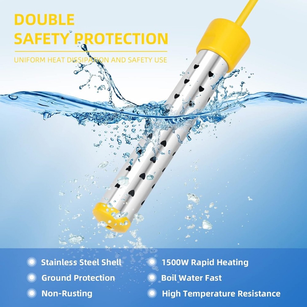 calentador de agua electrico portatil 110V sumergible para 5galones caliente 2PC