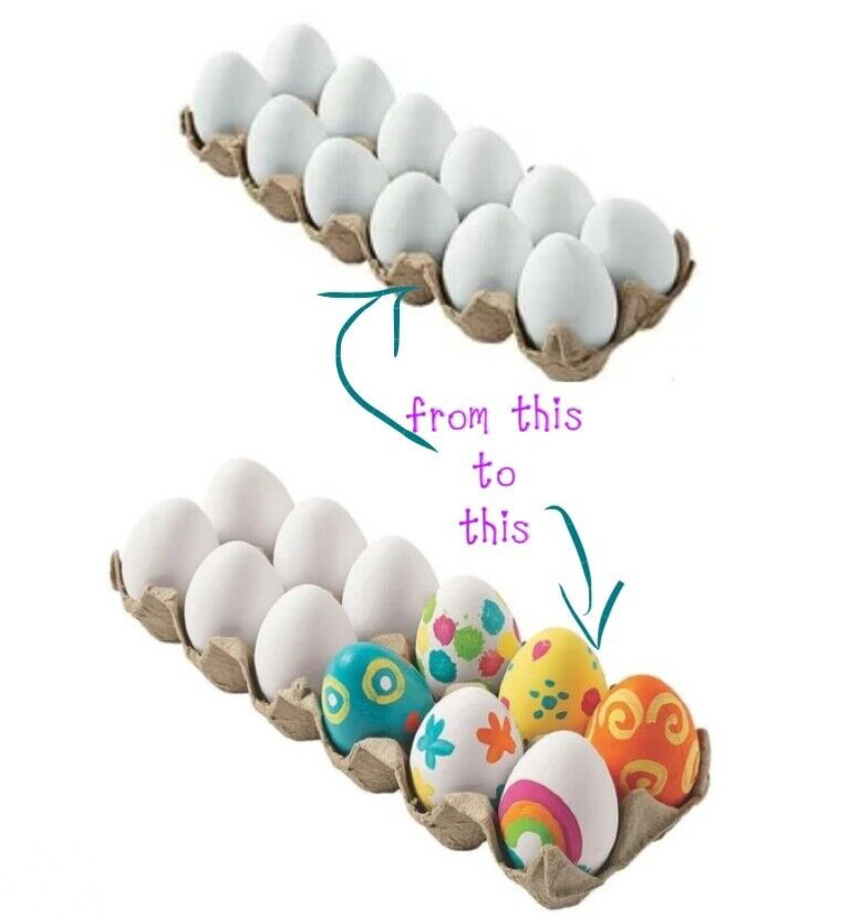 Happy Easter DIY Egg Coloring Kit - 12 Plastic Eggs