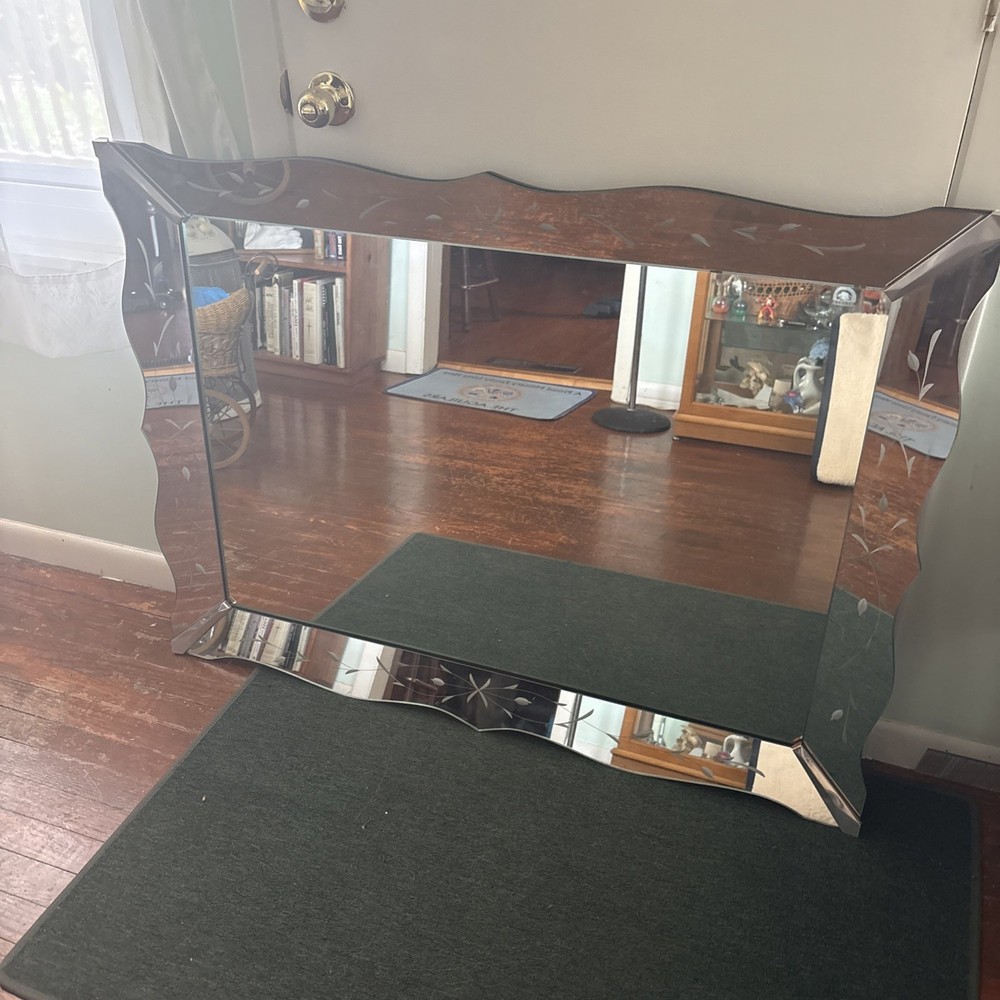 antique wall mirror vintage rectangle