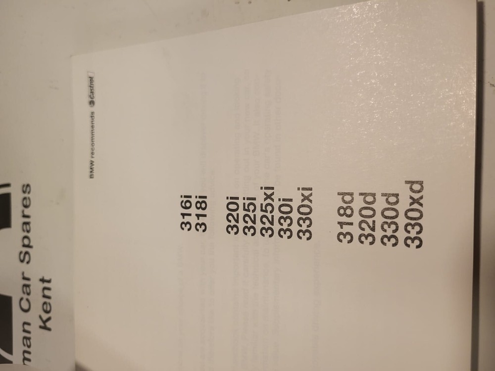 BMW E46 FACELIFT SALOON HANDBOOK