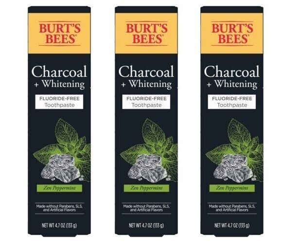 BL Burts Bees Toothpaste Charcoal Plus Whitening 4.7oz----THREE PACK