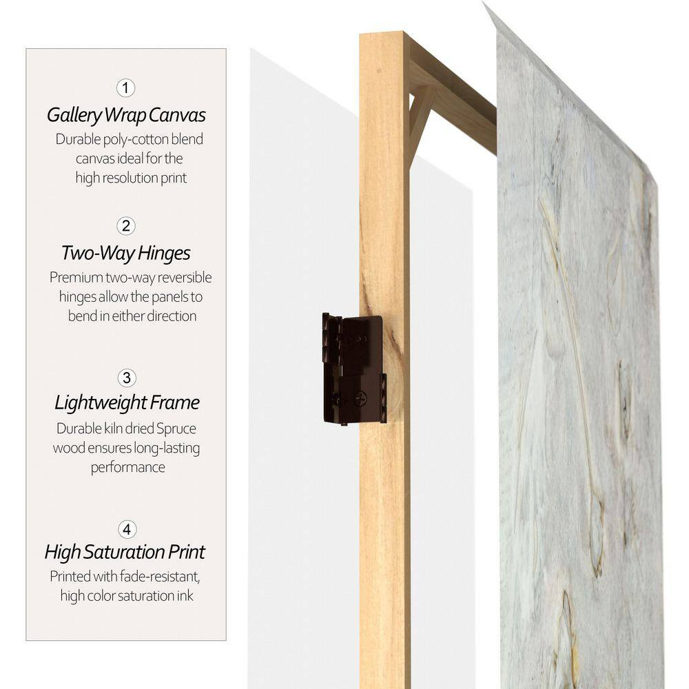 6 Ft. Ivory Flowers Printed 3-Panel Room Divider