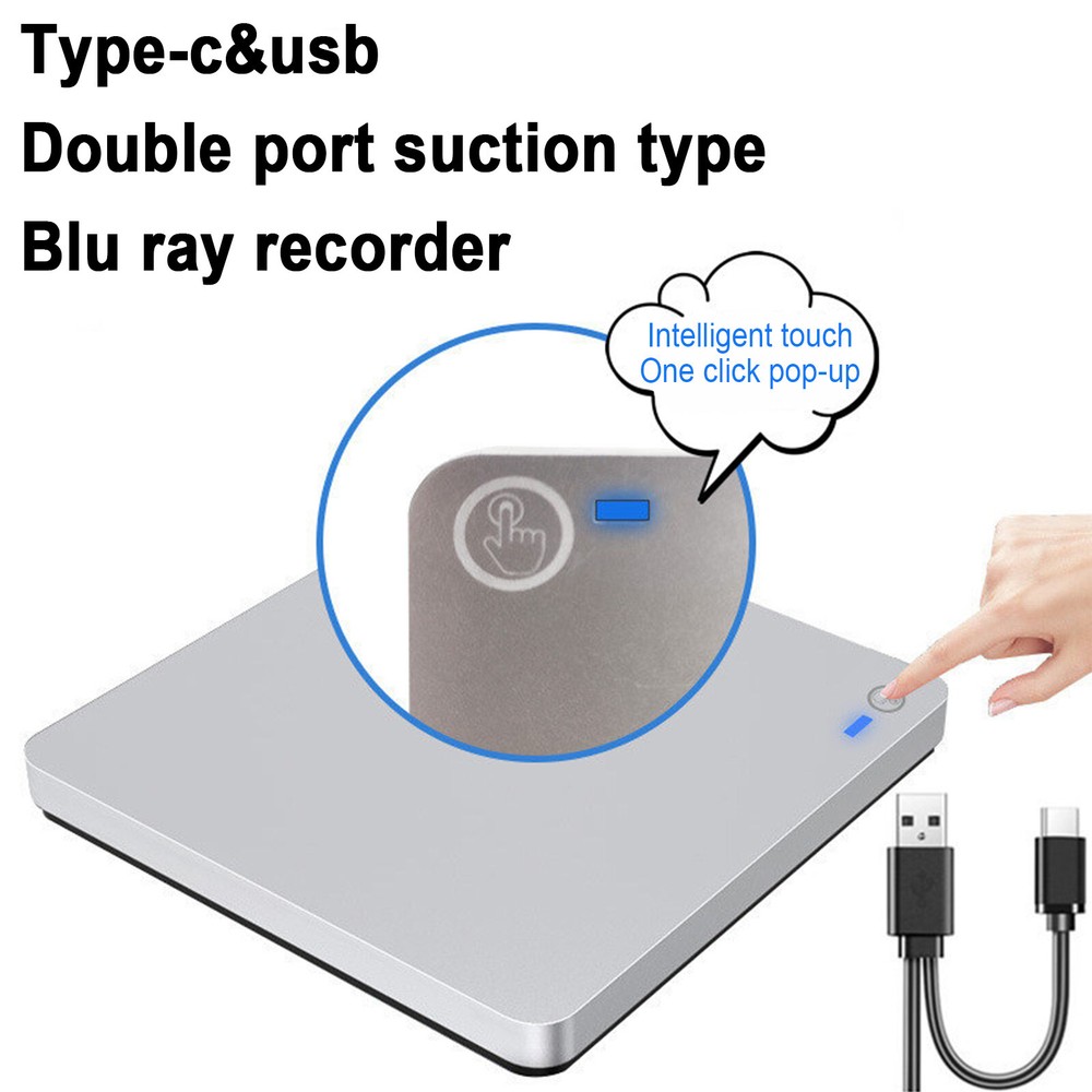 Genuine Bluray Burner External USB 3.0 Player DVD CD BD Recorder Drive Silver US
