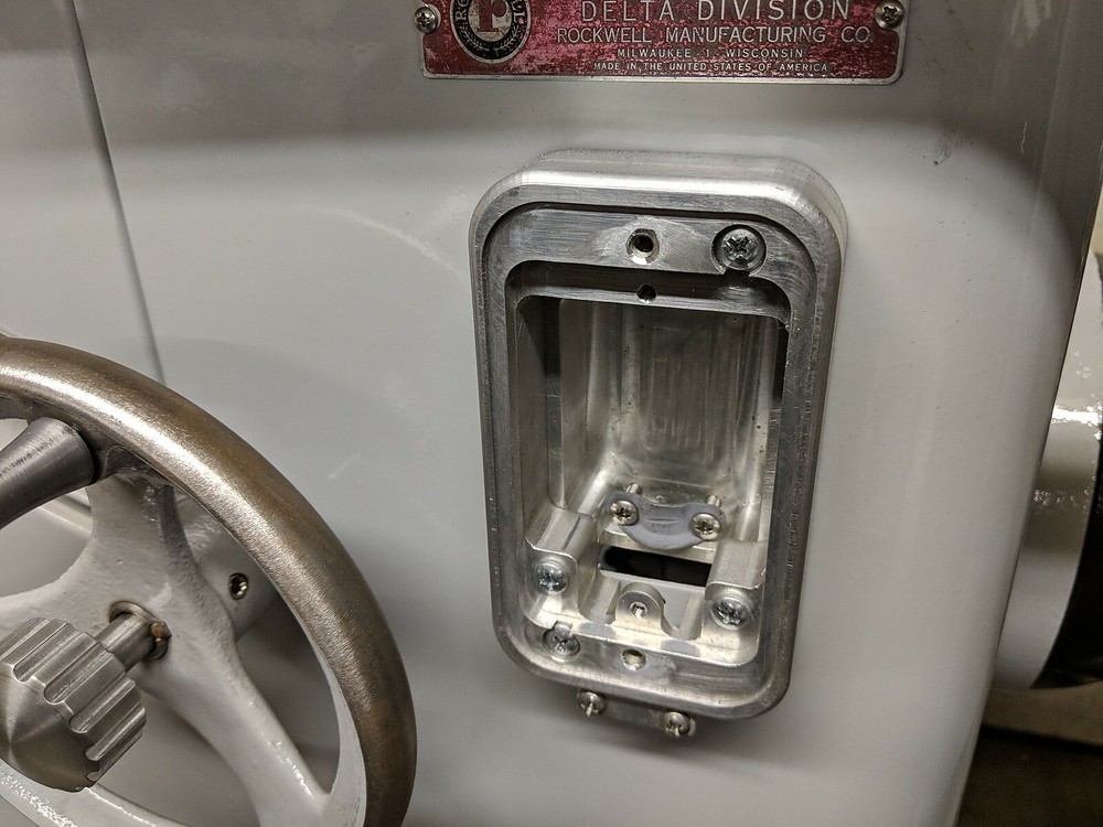COMPLETE DELTA SWITCH BOX (BILLET ALUMINUM) with NEW SWITCH & PLATE, UNISAW