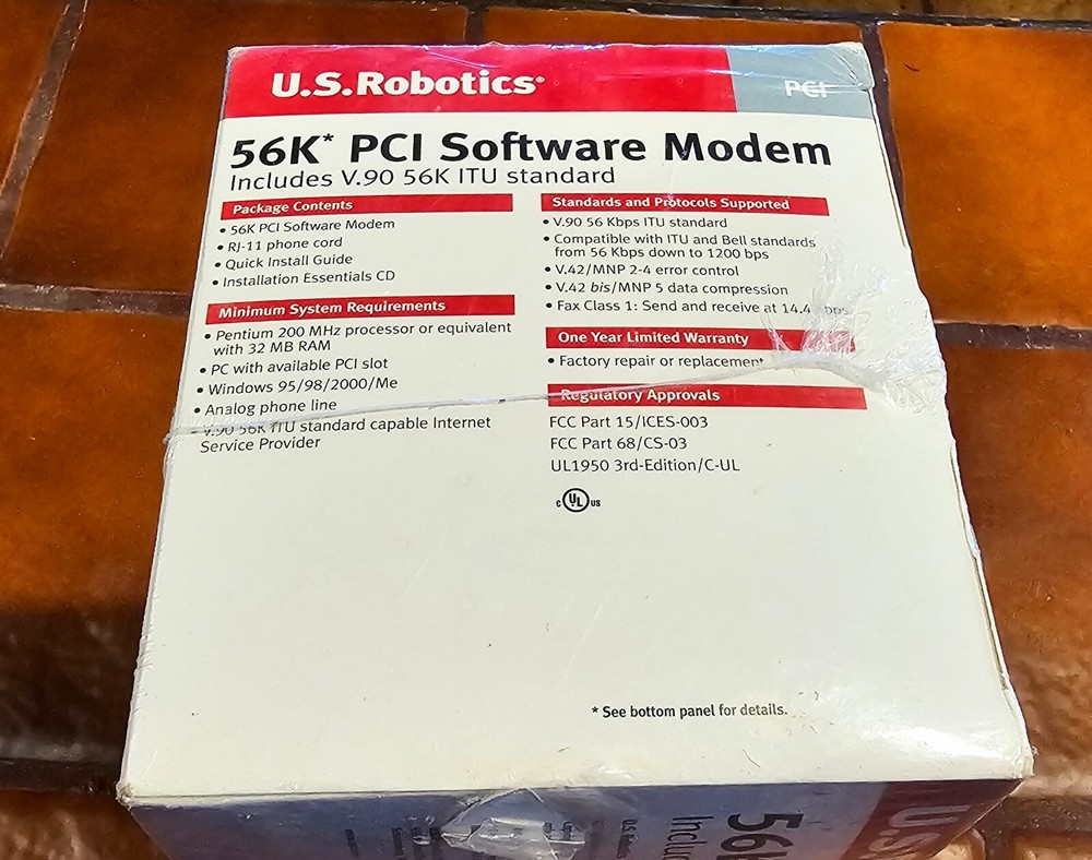 U.S. Robotics 56k PCI Software Modem New Sealed