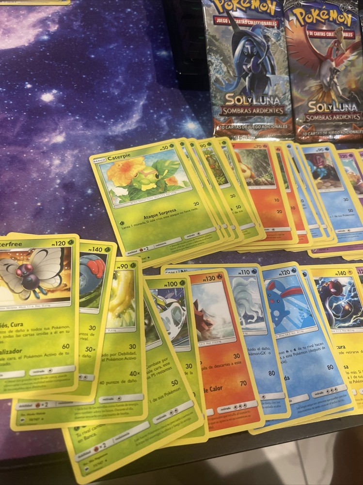 SPANISH Pokemon SM Burning Shadows Semi COMPLETE RARE, UNCOMMON & COMMON SET