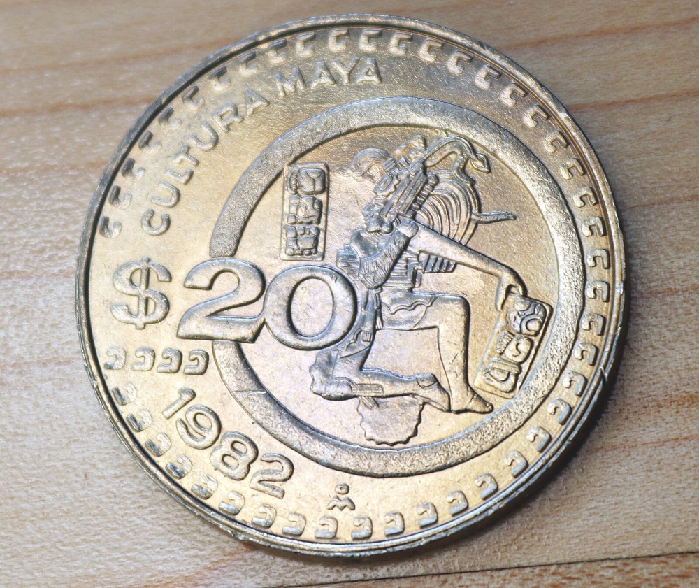 1982 Mexico 20 Pesos Mayan Culture Unc.