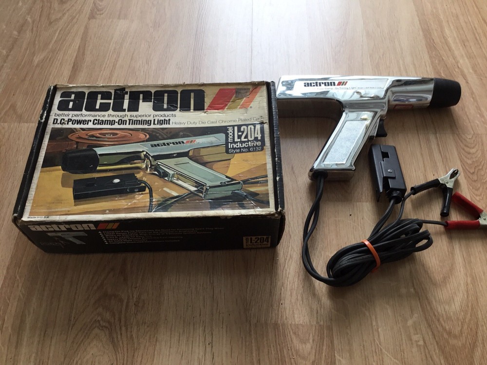 Actron Inductive DC Clamp On Timing Light Model L-204 Original Box Vintage
