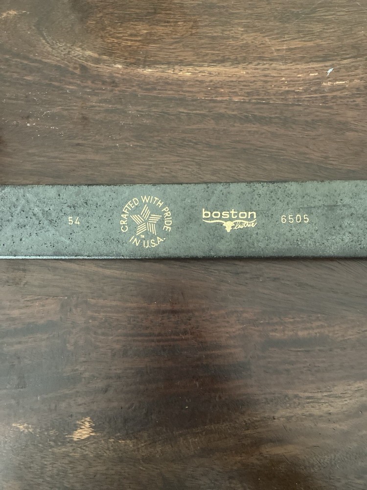 Boston Leather 1.5" Garrison Leather Belt, Size 54