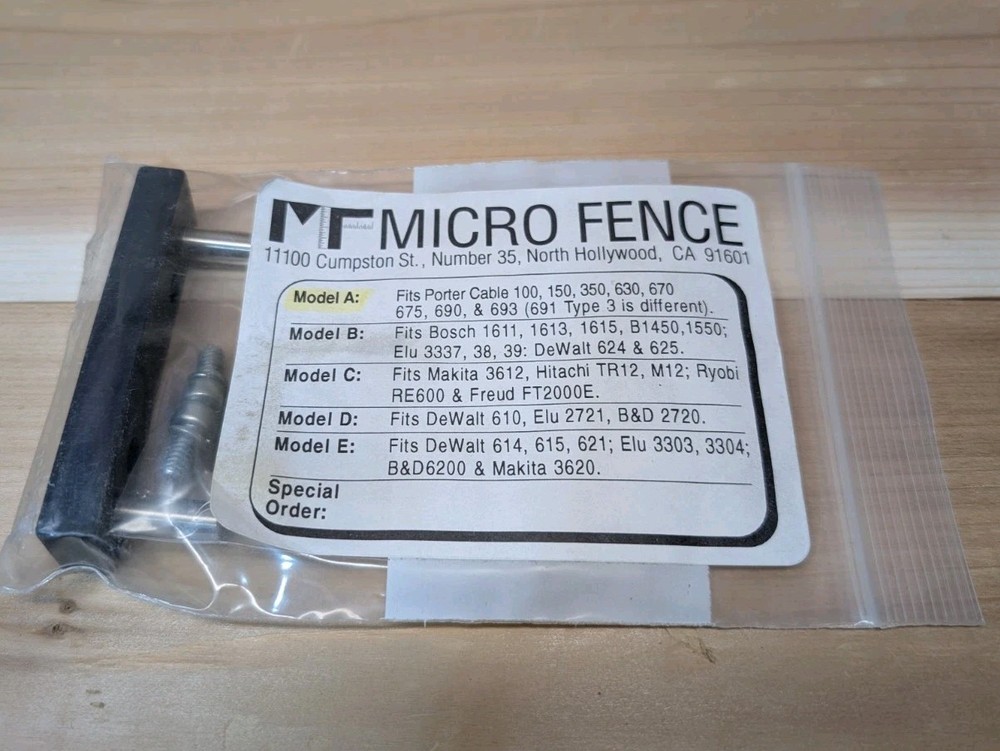 Micro Fence Router Edge Guide System Model A Mounting Bar - New