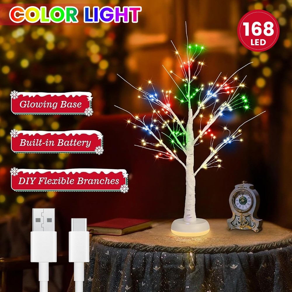168LED Christmas Birch Tree Light Fairy Lighting Tree Indoor String Lights Decor