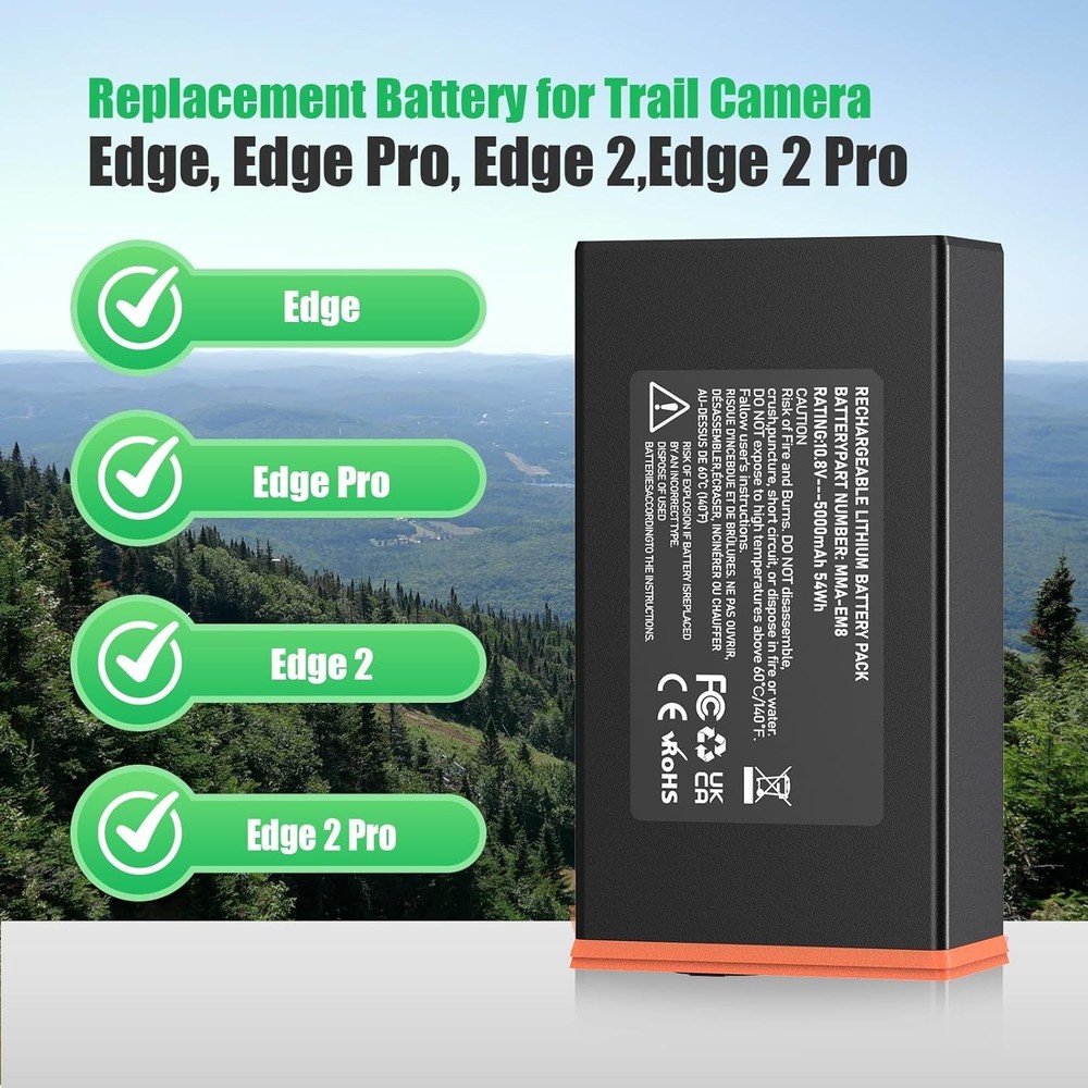 3-Pack Battery for Moultrie Edge, Edge Pro, Edge 2 Camera - 5000mAh Compat.