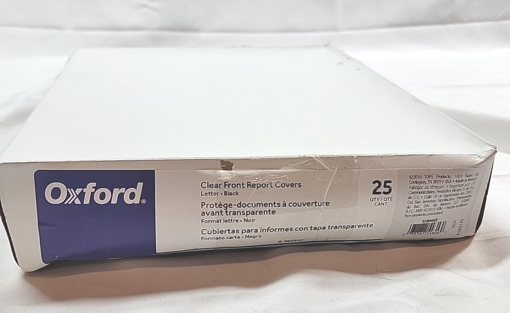 Clear Front Report Covers, Black, Letter Size, 25 per box (55806EE)